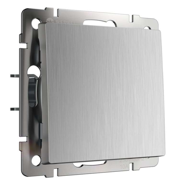 W1110009/ Выключатель одноклавишный (cеребряный рифленый) W1110009 Встраиваемые механизмы серебряный рифленый