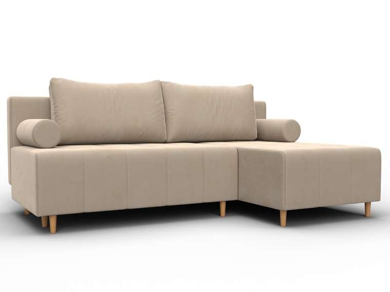 Угловой диван-кровать Лига-102 бежевого цвета 