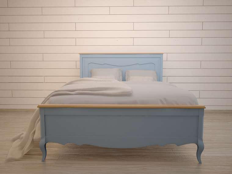 Голубая двуспальные кровать "Leontina" 160х200 см