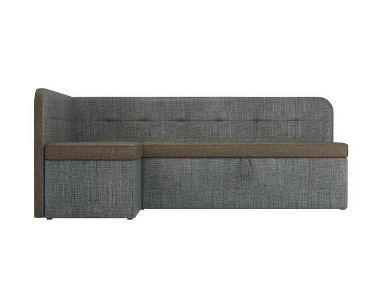 Угловой диван-кровать Форест серо-коричневого цвета левый угол