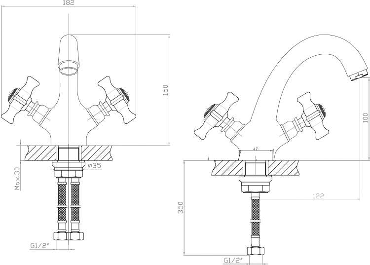Смеситель Retro-X для раковины
