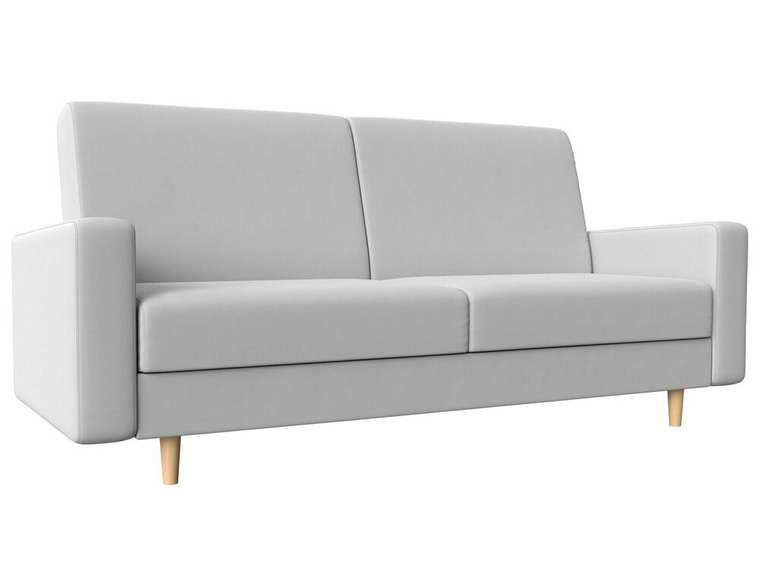 Прямой диван-кровать Бонн белого цвета (экокожа)