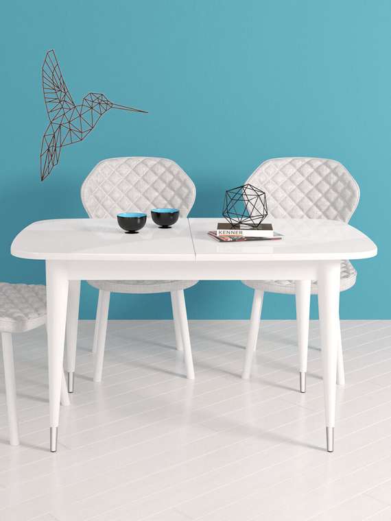 Раздвижной обеденный стол K1250 белого цвета