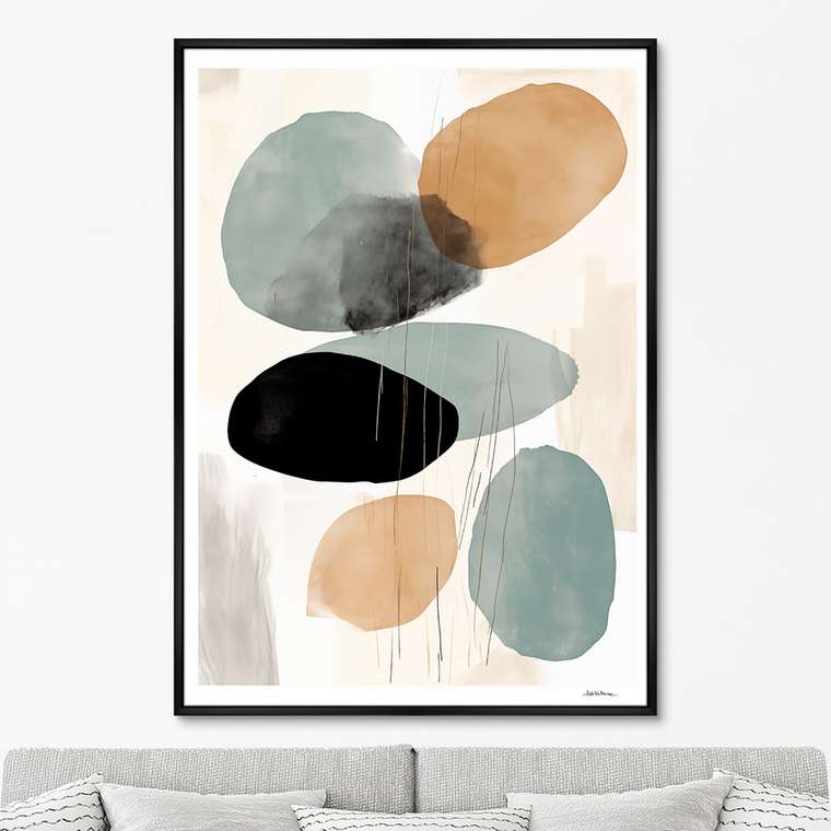 Репродукция картины Shapes in pastel colors, No 1, 2024г.