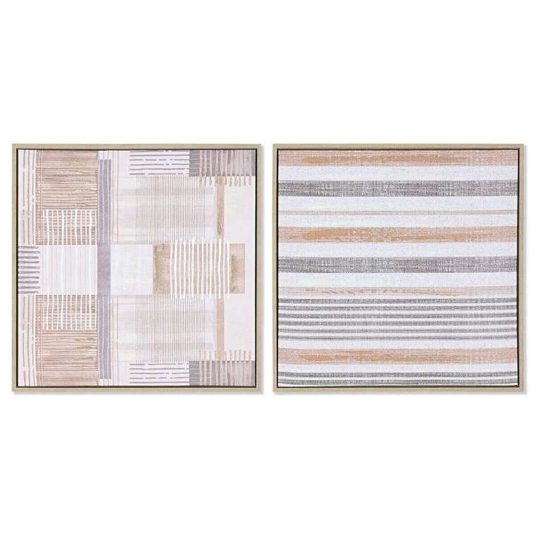 Картина Коричневый Бежевый полистирол Полотно город 52,5 x 2,8 x 52,5 cm (2 штук)