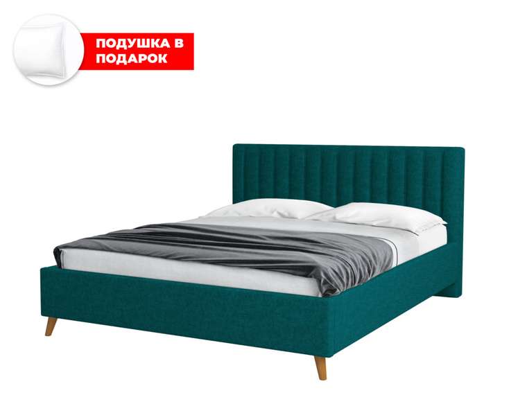 Кровать Laxo 180х200 темно-зеленого цвета с подъемным механизмом