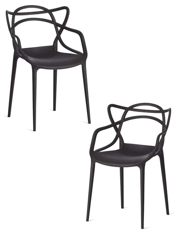 Набор из двух стульев Cat Chair черного цвета