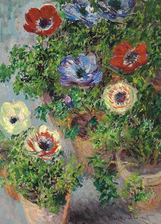 Картина (репродукция, постер): Anemones in Pot, 1885 - Клод Моне