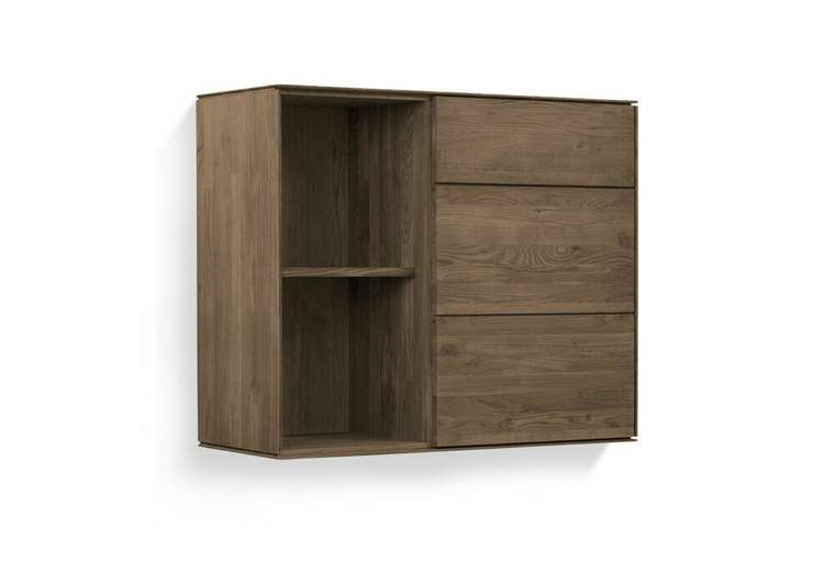 Шкаф навесной Гринвуд темно-коричневого цвета
