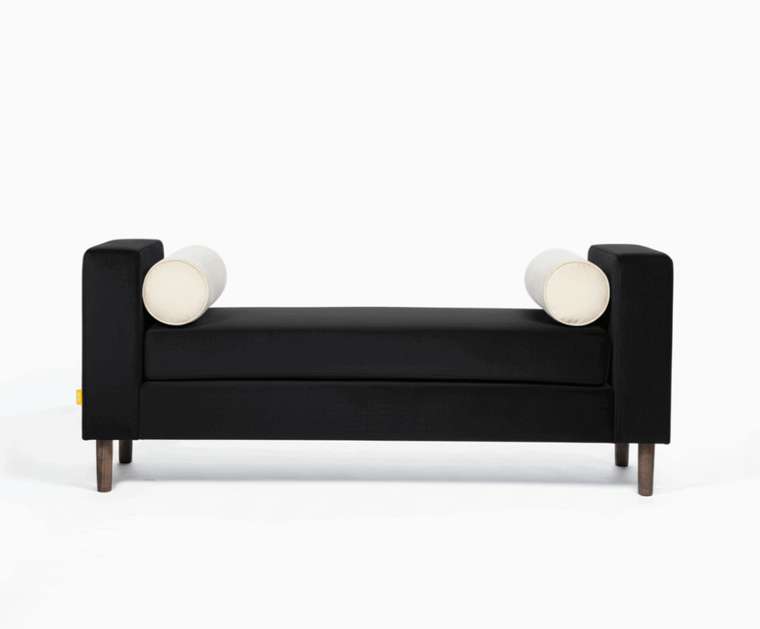 Банкетка прикроватная Kona с локтями черного цвета