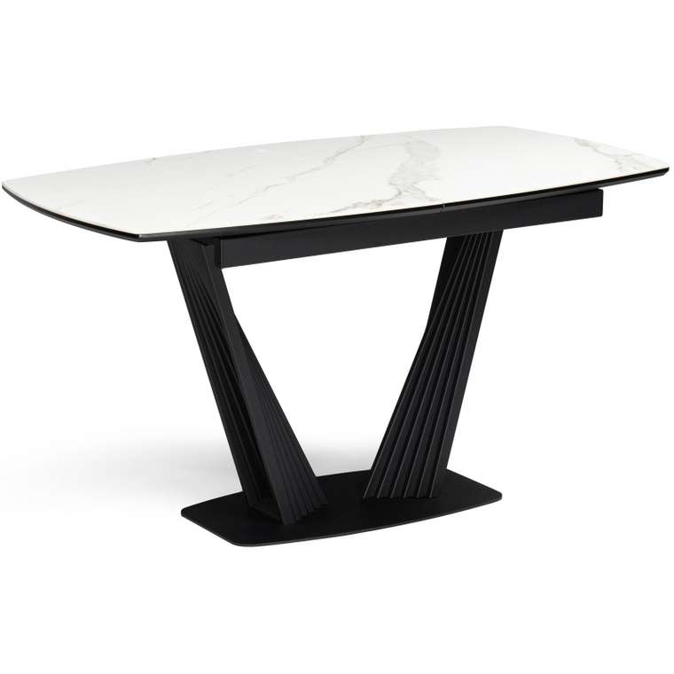 Раздвижной обеденный стол Вейл 140 черно-белого цвета