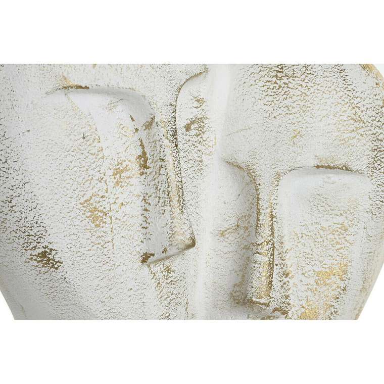 Декоративная фигура 23 x 10 x 30 cm Лицо Позолоченный Алюминий Белый