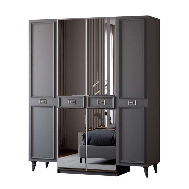 Шкаф Валенсия серого цвета