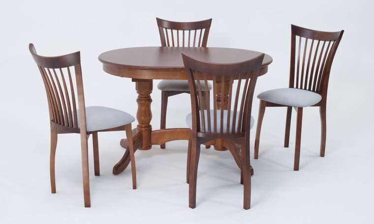 Обеденная группа Бизе 120 серо-коричневого цвета