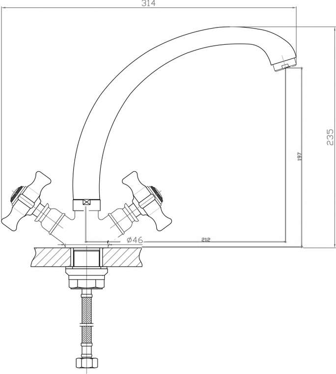 Смеситель Retro-X для кухонной мойки