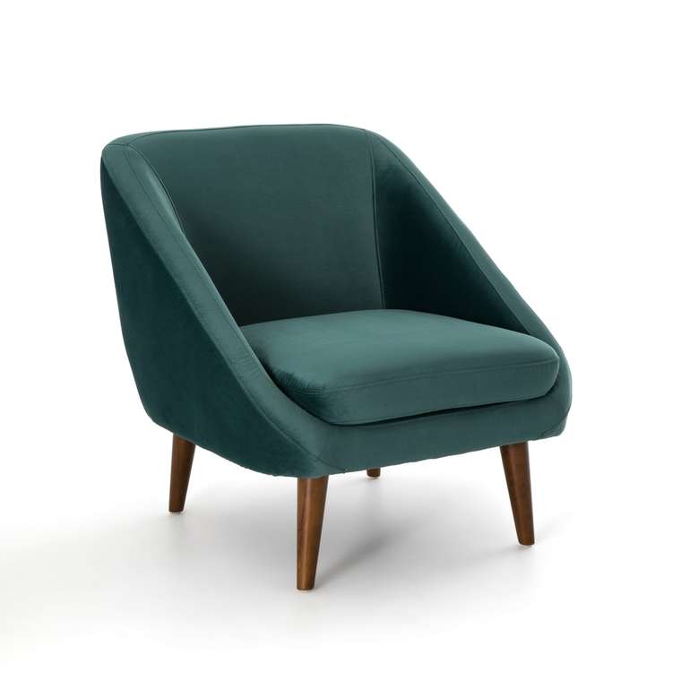 Кресло велюровое Smon темно-зеленого цвета