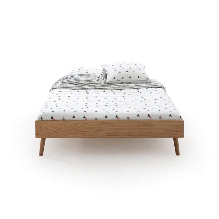 Кровать со спальным основанием Jimi 160x200 бежевого цвета