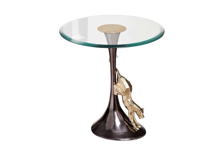 Стол кофейный Ягуар со стеклянной столешницей 