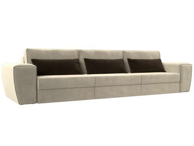  Прямой диван-кровать Лига 008 Long коричнево-бежевого цвета