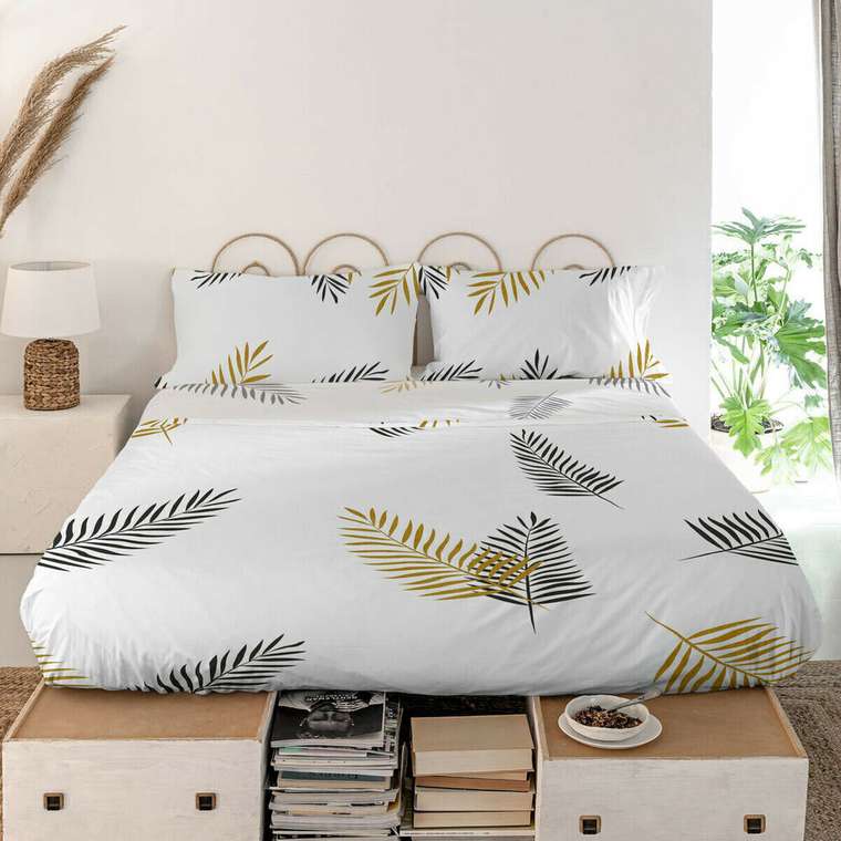 Простынь верхняя Blanc Foliage 240x270 белого цвета