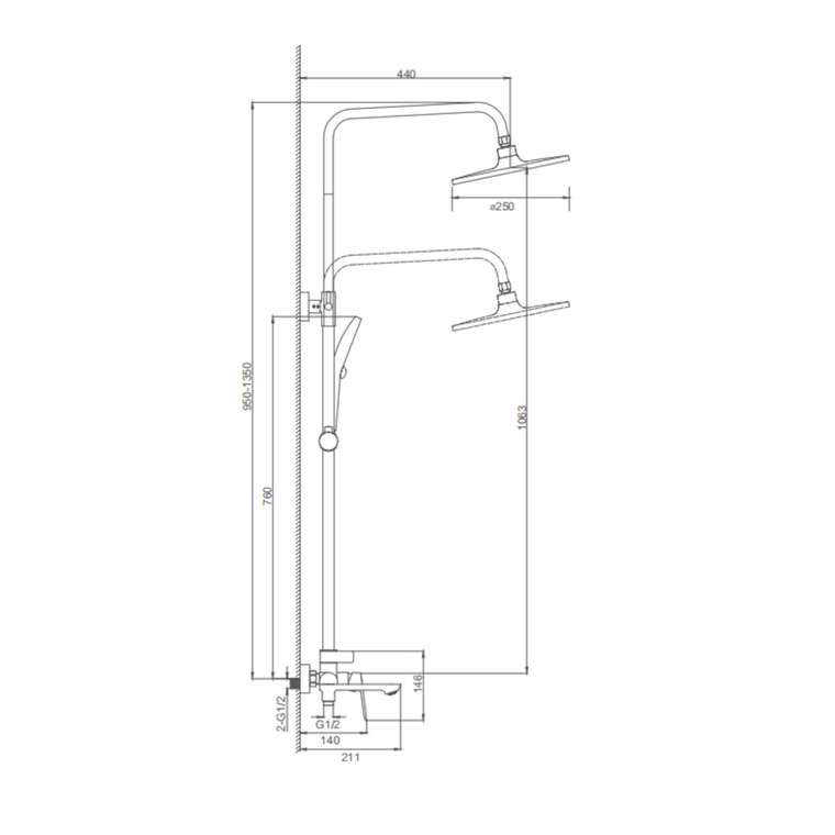 Душевая система Splenka S41.24.09, графит