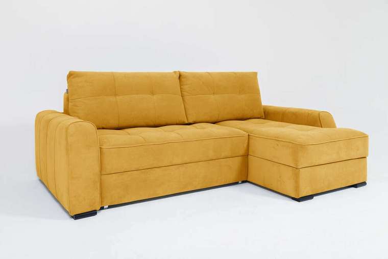 Угловой диван-кровать Soft II желтого цвета (правый)