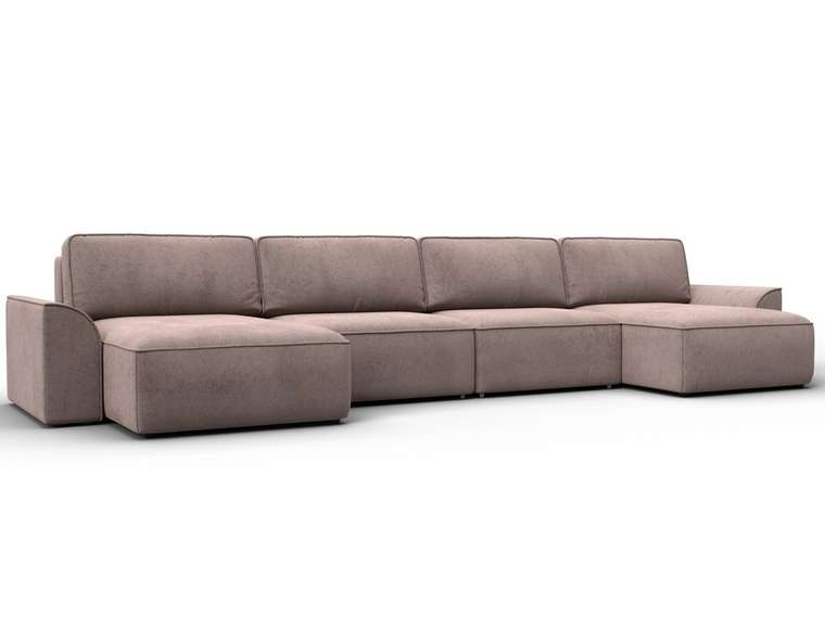 Угловой диван-кровать Лига-048 лонг бежевого цвета