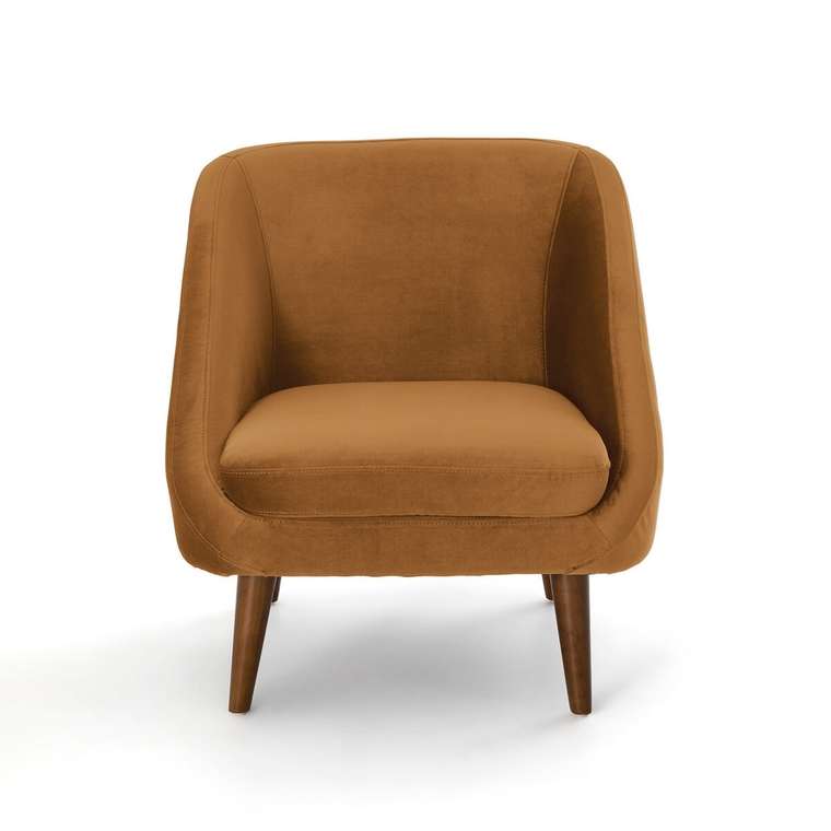 Кресло велюровое Smon коричневого цвета