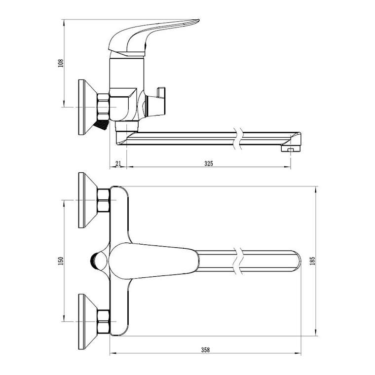 Смеситель для ванны ESKO CT31, хром