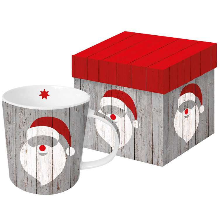 Кружка в подарочной коробке Paperproducts Design "santa on wood"