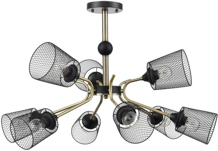Потолочная люстра на штанге Lumion Abris 8191/9C черный/античная бронза/черный металл Е27 9*60W 220V