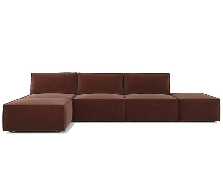 Угловой модульный диван Шарм 25 Лонг шоколадного цвета