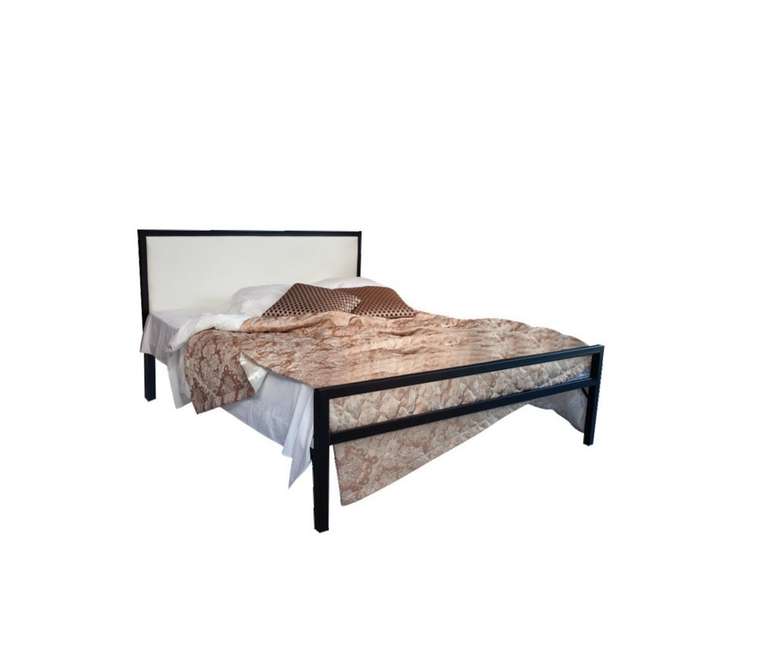 Кровать Лоренцо 160х200 черного цвета с белой вставкой