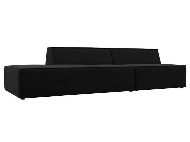 Прямой модульный диван Монс Модерн черного цвета левый