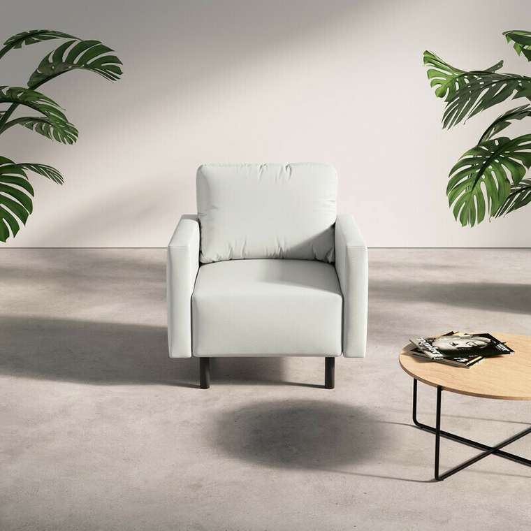 Кресло Сканди белого цвета (экокожа)