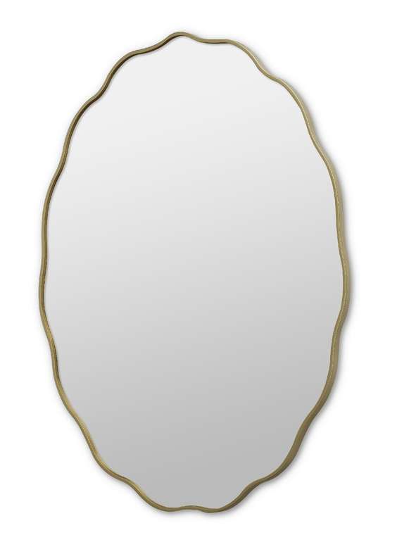 Настенное зеркало Fancy Oval 60х80 золотого цвета