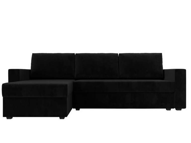 Угловой диван-кровать Траумберг Лайт черного цвета левый угол