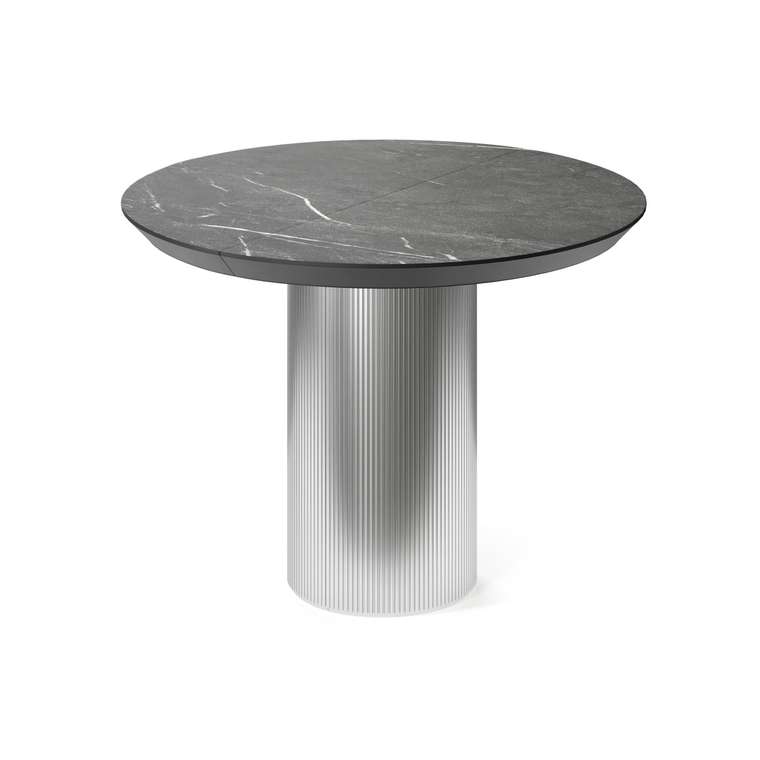 Обеденный стол раздвижной Адара L на серебряном основании