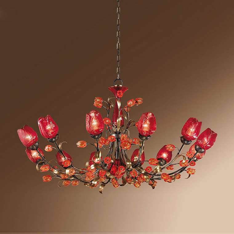 Подвесная люстра MM Lampadari с плафонами из муранского стекла 