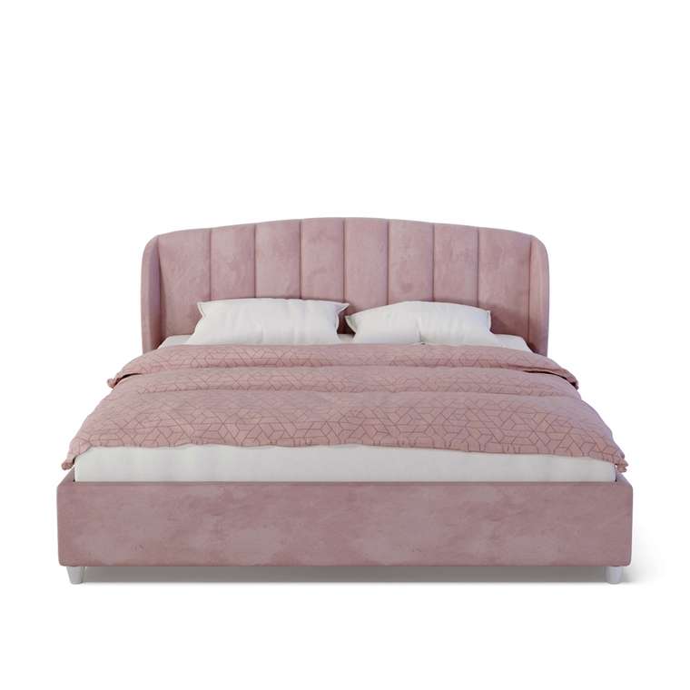 Кровать Дельта 160х200 розового цвета без подъемного механизма