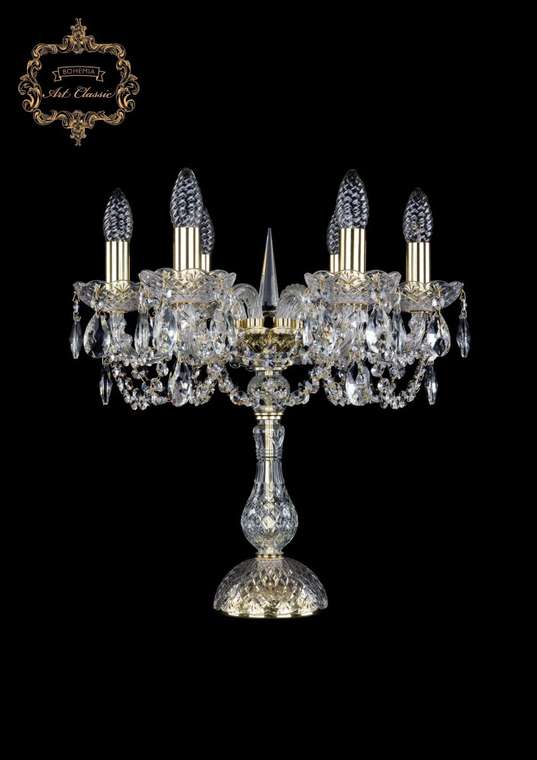 Хрустальная настольная лампа с подвесками Art Classic 45241 12.11.6.141-45.Gd.Sp подсвечник