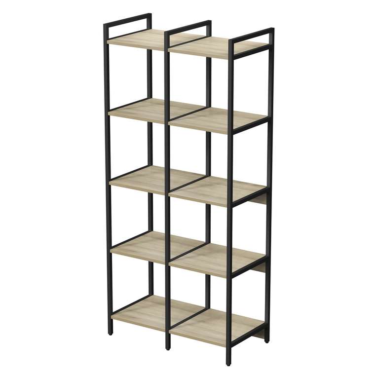 Стеллаж 10ССД.5.400 средний двойной 5 полок бежевого цвета