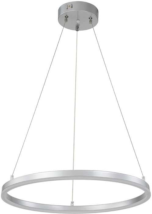 Люстра led подвесная с пультом (+ночной режим) Escada Void 10254/1LED 43W Silver APP (Умный дом) кольцо