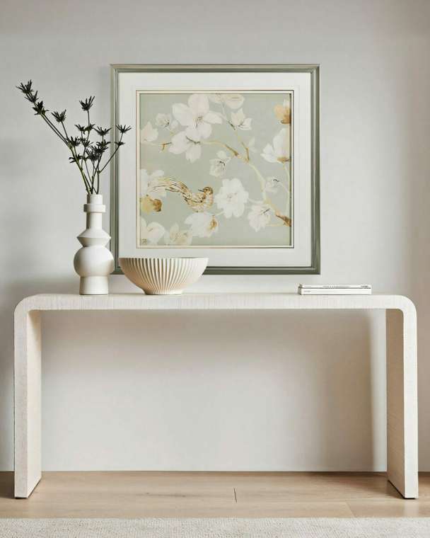 Постер в раме Birds and flowers–II 80х80 в раме серебряного цвета