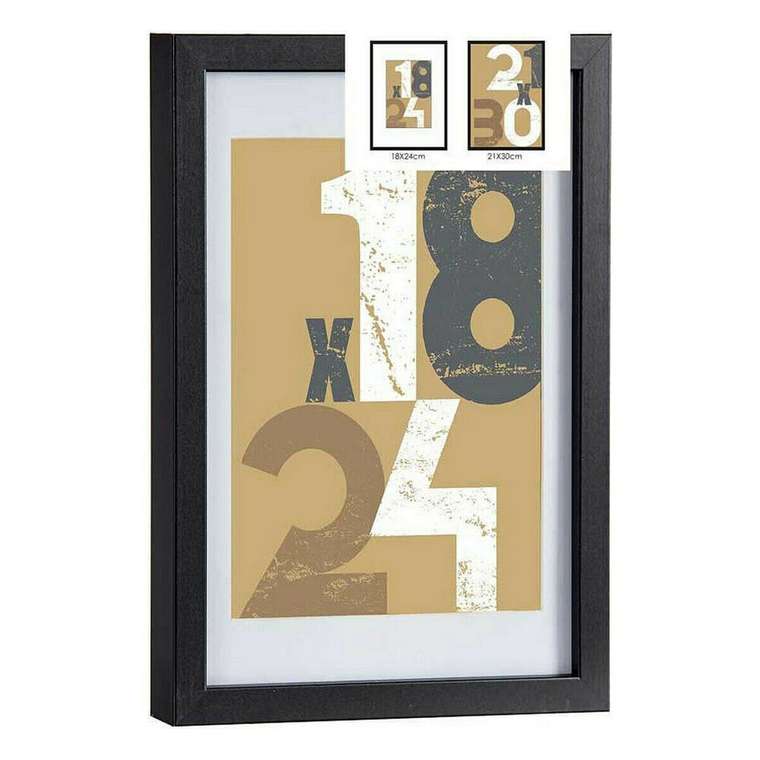 Фоторамка 24 x 2,5 x 32,5 cm Чёрный Cтекло Деревянный MDF (6 штук)