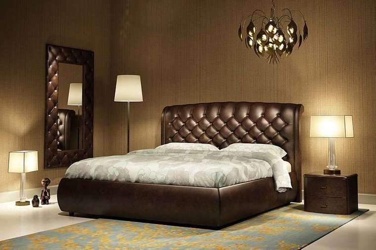Кровать "Letto GM 18" с обивкой из экокожи или велюра 140х200 см