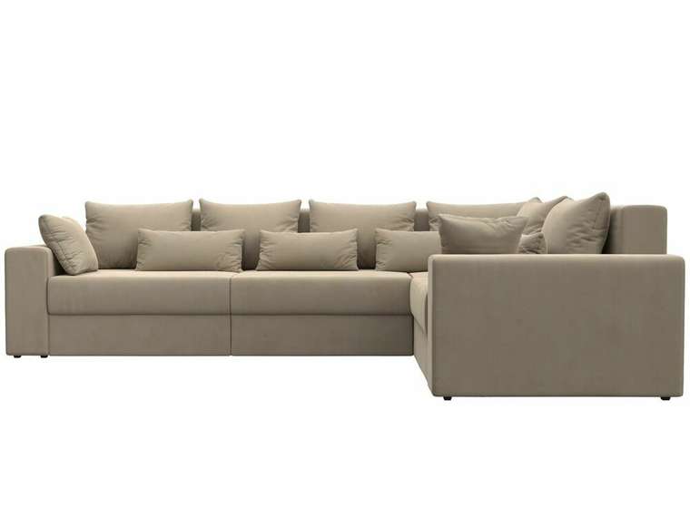 Угловой диван-кровать Майами Long бежевого цвета правый угол