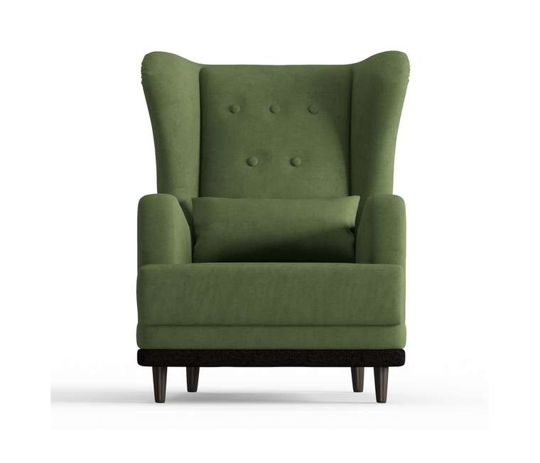 Кресло Лорд в обивке из велюра темно-зеленого цвета
