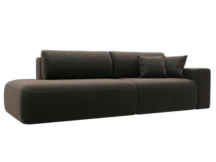 Диван-кровать Лига 036 Модерн коричневого цвета с правым подлокотником