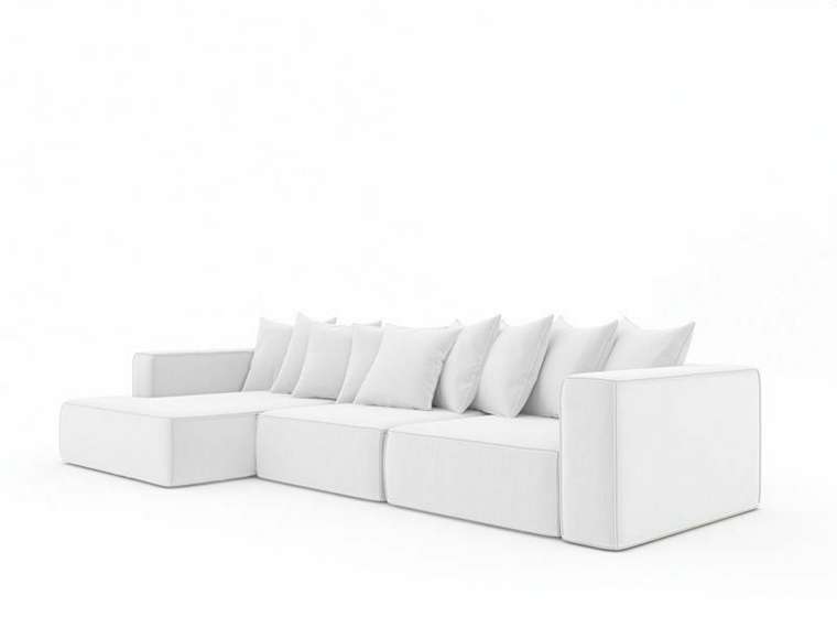 Угловой диван-кровать Норман 353 светло-серого цвета